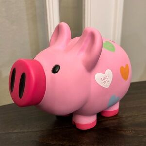 Old Navy 2006 Pink Piggy Bank with Conversation Heart Accents RARE Vintage